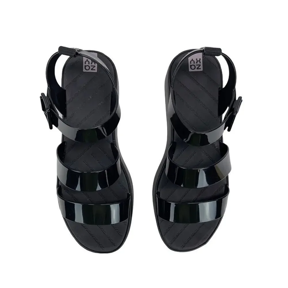 Zaxy Women's 18059 Future Platform Vanilla Scent Chunky Sandals in Black Size 8